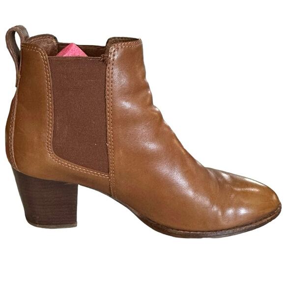 Madewell The Regan leather Chelsea boot size 8 in brown pull on size gored - Picture 4 of 11